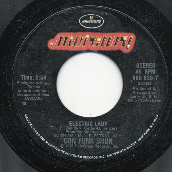 Con Funk Shun : Electric Lady (7", Single, Styrene, 19)