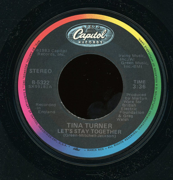 Tina Turner : Let's Stay Together (7", Single, Win)