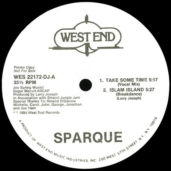 Sparque : Take Some Time (12", Promo)