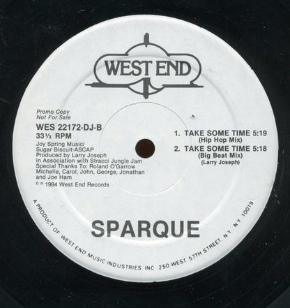 Sparque : Take Some Time (12", Promo)
