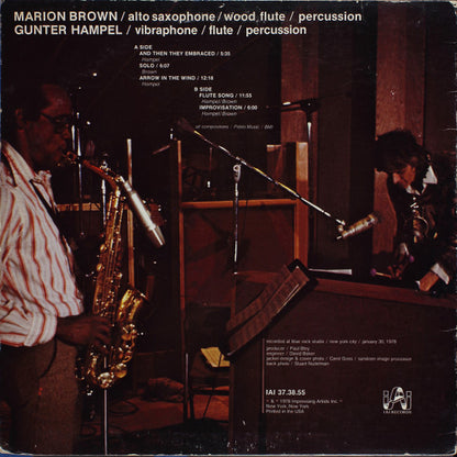 Marion Brown & Gunter Hampel : Reeds 'N Vibes (LP, Album)