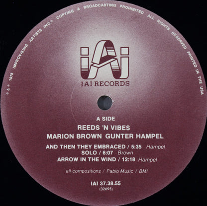 Marion Brown & Gunter Hampel : Reeds 'N Vibes (LP, Album)
