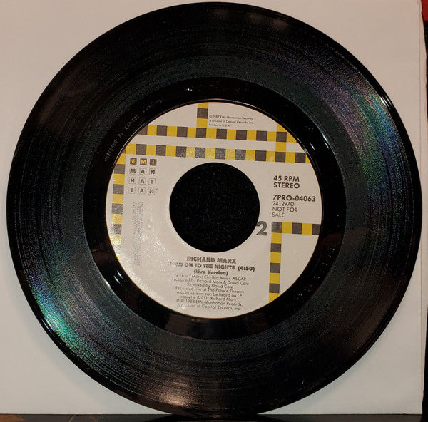 Richard Marx : Hold On To The Nights (7", Single, Promo, Styrene)