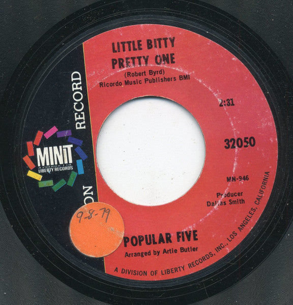 Popular Five : I'm A Love Maker / Little Bitty Pretty One (7", Single, Promo, Styrene, She)