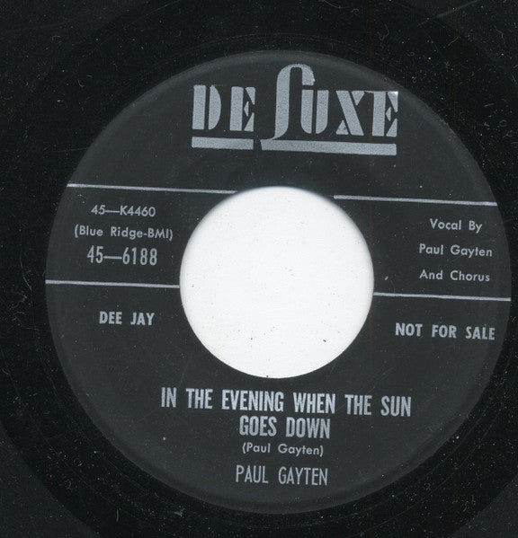 Paul Gayten : True / In The Evening When The Sun Goes Down (7", Promo)