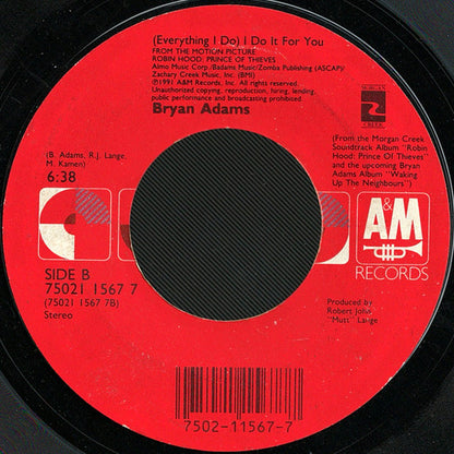 Bryan Adams : (Everything I Do) I Do It For You (7", Single, Styrene)