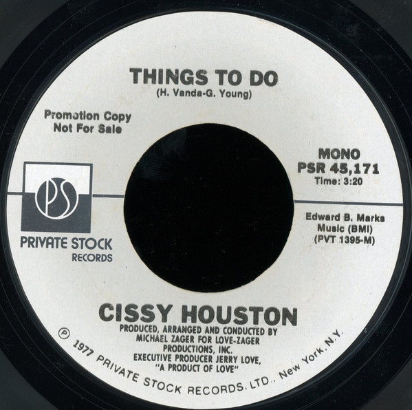 Cissy Houston : Things To Do (7", Mono, Promo, Styrene, Ter)