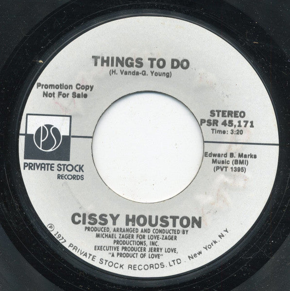 Cissy Houston : Things To Do (7", Mono, Promo, Styrene, Ter)