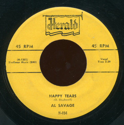 Al Savage : Happy Tears / Still In Love With You (7")