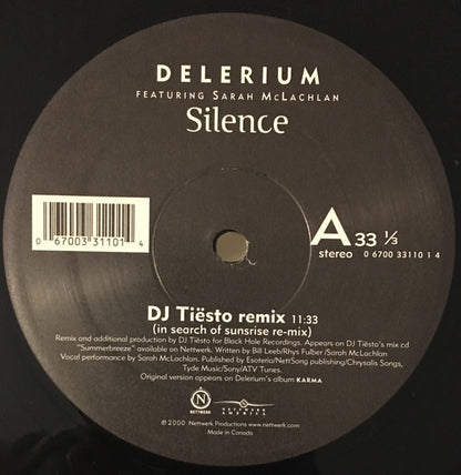 Delerium Featuring Sarah McLachlan : Silence (12")