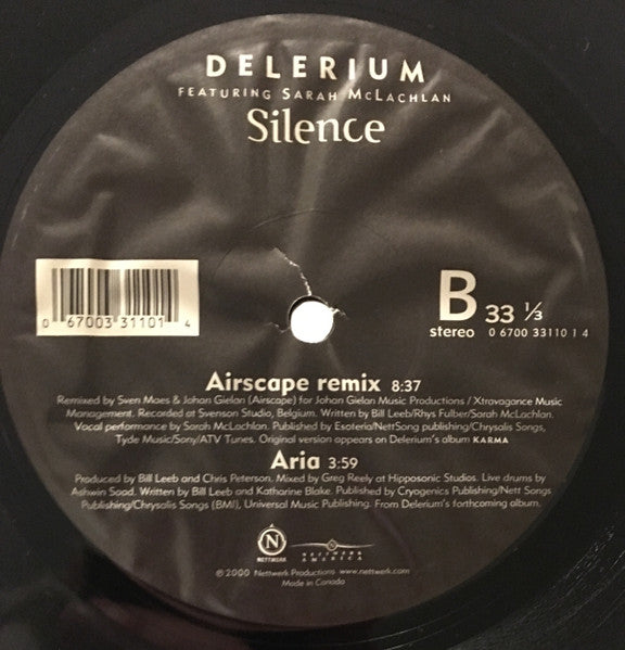 Delerium Featuring Sarah McLachlan : Silence (12")