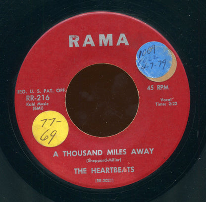 The Heartbeats : A Thousand Miles Away / Oh Baby Don't (7", Single)