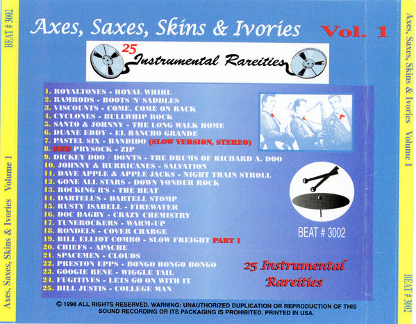 Various : Axes, Saxes, Skins & Ivories Volume 1 (CD, Comp)