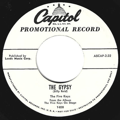 The Five Keys : Just For A Thrill / The Gypsy (7", Promo)