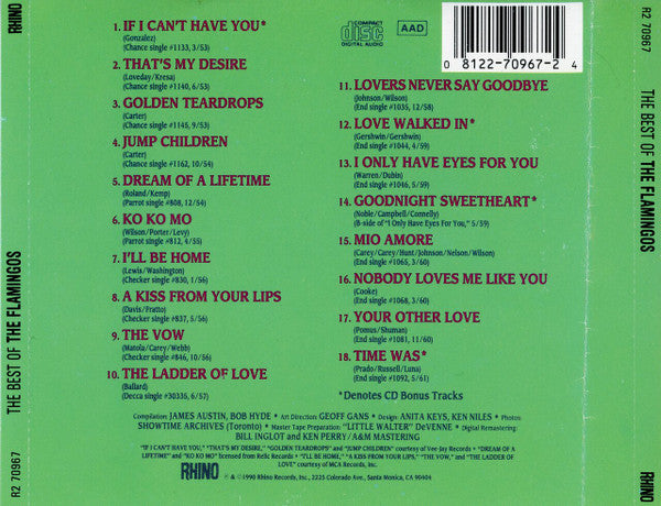 The Flamingos : The Best Of The Flamingos (CD, Comp)