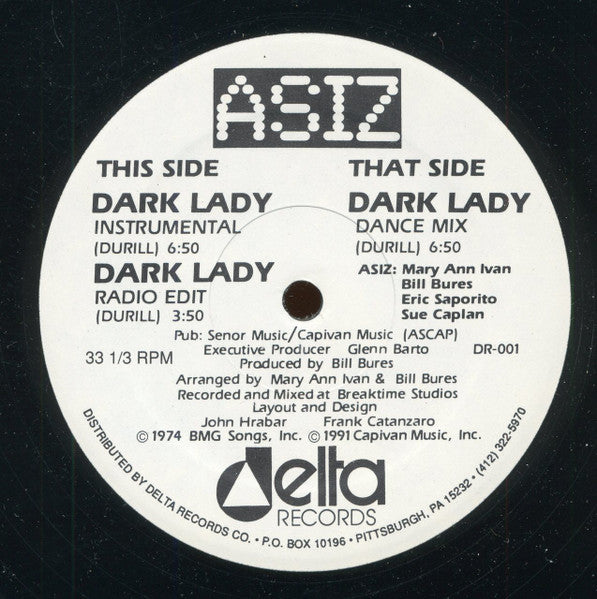 A S I Z Project : Dark Lady (12", Single)