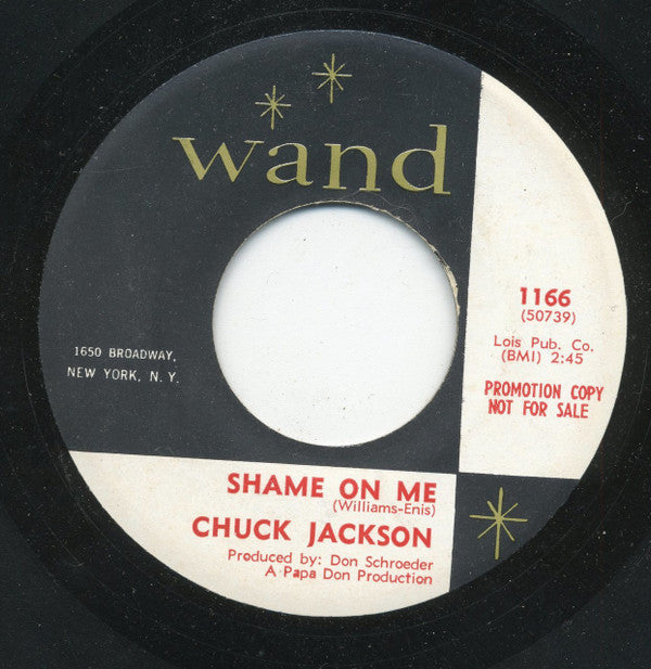 Chuck Jackson : Shame On Me / Candy (7", Promo, Bro)