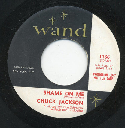 Chuck Jackson : Shame On Me / Candy (7", Promo, Bro)