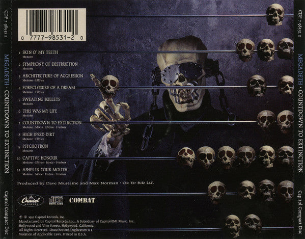 Megadeth : Countdown To Extinction (CD, Album)