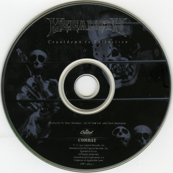 Megadeth : Countdown To Extinction (CD, Album)