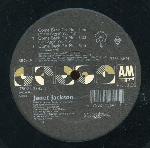 Janet Jackson : Come Back To Me (12")