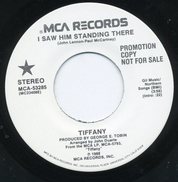 Tiffany : I Saw Him Standing There (7", Single, Promo)