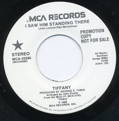 Tiffany : I Saw Him Standing There (7", Single, Promo)