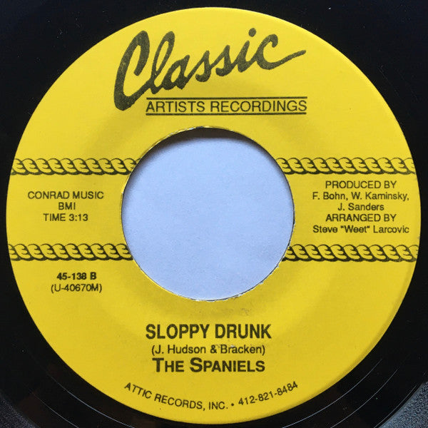 The Spaniels : All The Places I’ve Been / Sloppy Drunk (7")