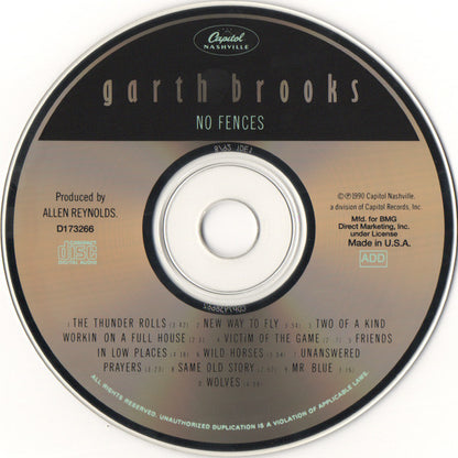 Garth Brooks : No Fences (CD, Album, Club)