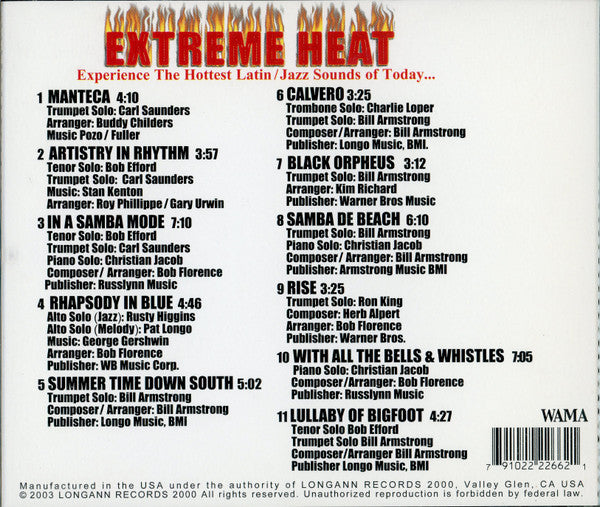 Pat Longo & His Latin Jazz Band : Extreme Heat (CD)