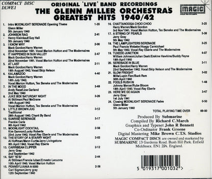 Glenn Miller And His Orchestra : Greatest Hits 'Live' 1940/42 (CD, Comp, Mono)