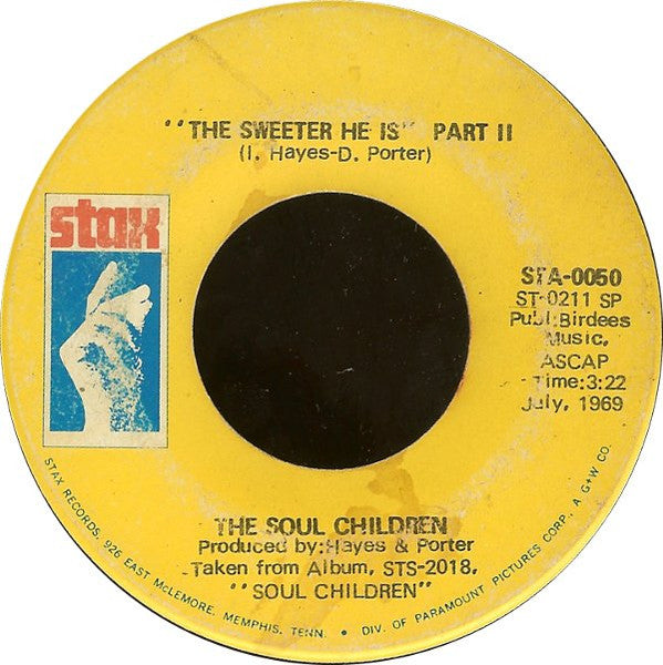 Soul Children : The Sweeter He Is (7", Single, SP)