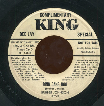 Bubber Johnson : Ding Dang Doo / Drop Me A Line (7", Promo)