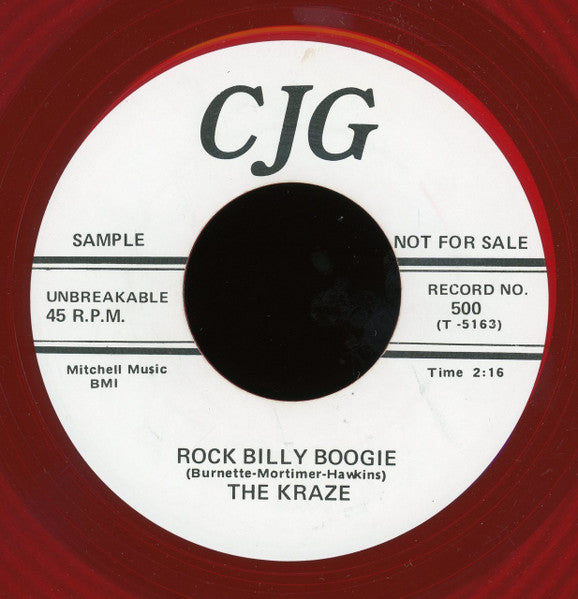 The Kraze (2) : Rock Billy Boogie / Red Hot (7", Promo, Red)