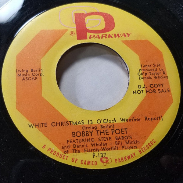 Senator Bobby & Senator Everett McKinley / Bobby The Poet : Mellow Yellow / White Christmas (3 O'Clock Weather Report) (7", Promo)