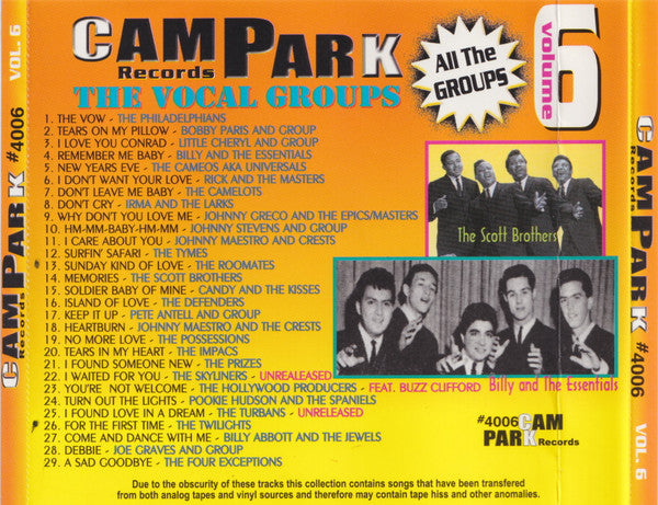 Various : CamPark Records Vol. 6 - The Vocal Groups (CD, Comp)