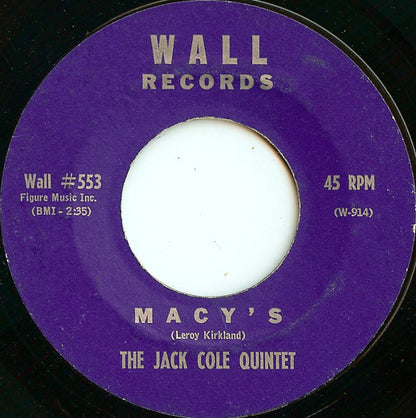 The Jack Cole Quintet : Sax Fifth Avenue / Macy's (7", Single, Styrene)
