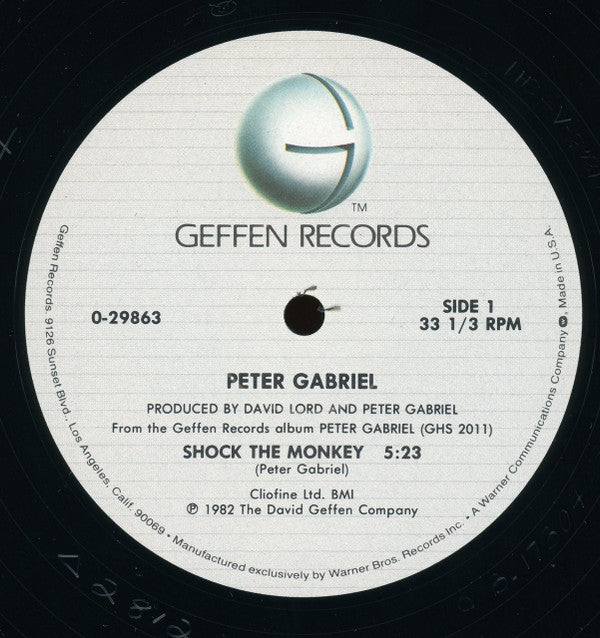 Peter Gabriel : Shock The Monkey (12", Maxi, All)