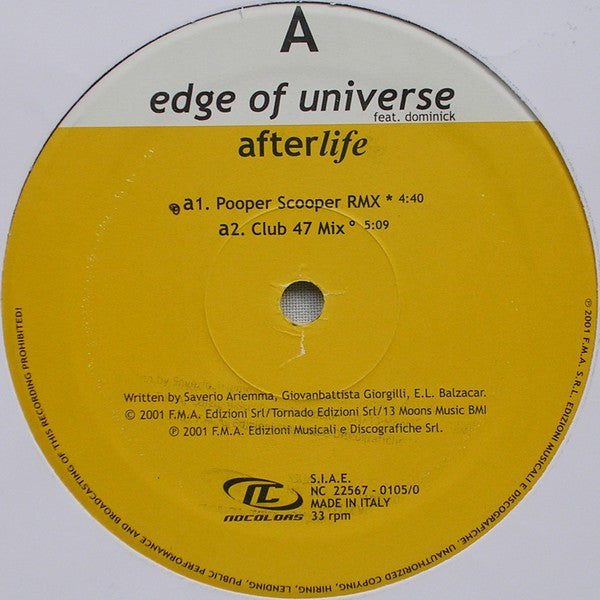 Edge Of Universe Feat. Dominick : Afterlife (12")