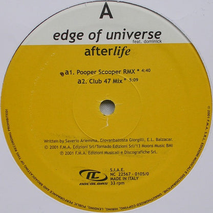 Edge Of Universe Feat. Dominick : Afterlife (12")