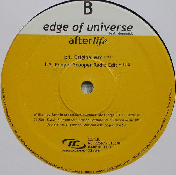 Edge Of Universe Feat. Dominick : Afterlife (12")