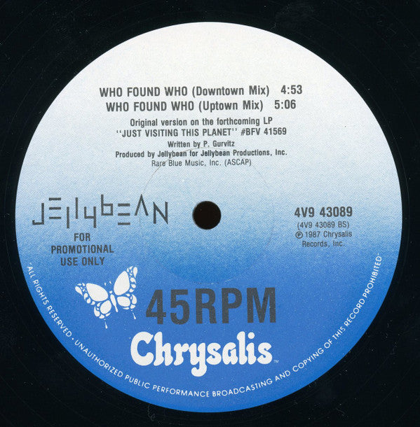John "Jellybean" Benitez Featuring Elisa Fiorillo : Who Found Who (12", Promo)