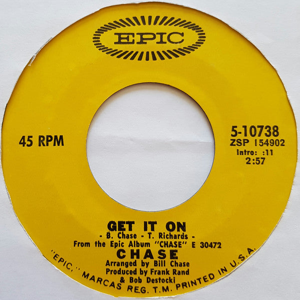 Chase (5) : Get It On / River (7", Single, Styrene, Pit)