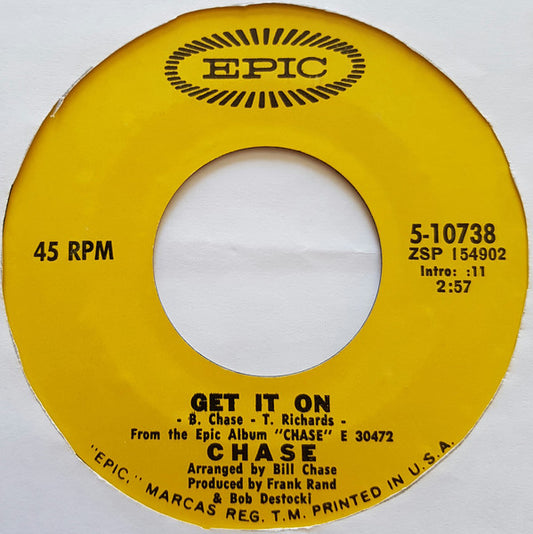 Chase (5) : Get It On / River (7", Single, Styrene, Pit)