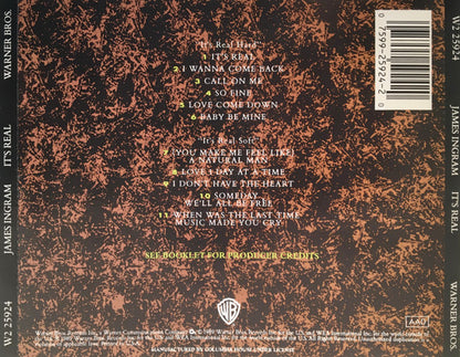 James Ingram : It's Real (CD, Album, Club)