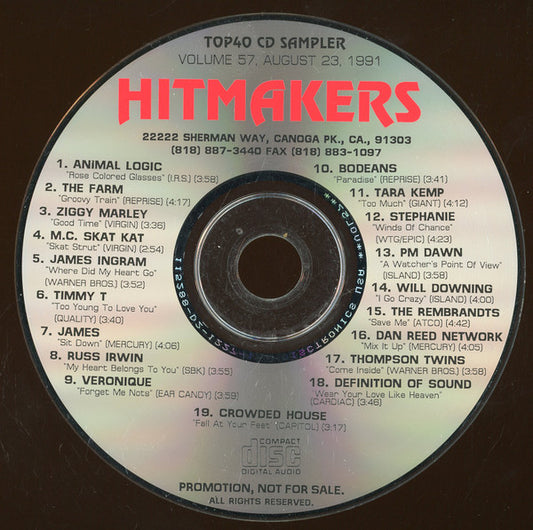 Various : Hitmakers Top 40 CD Sampler Volume 57 August 23, 1991 (CD, Promo, Smplr)
