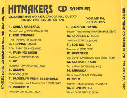 Various : Hitmakers Top 40 CD Sampler Volume 116 July 28, 1995 (CD, Promo, Smplr)