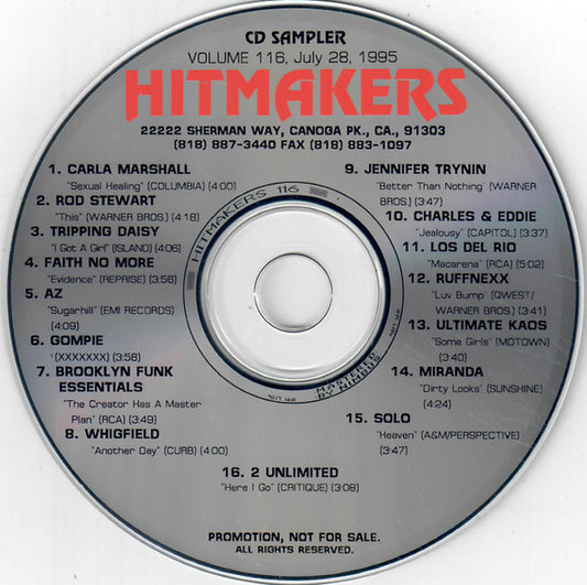 Various : Hitmakers Top 40 CD Sampler Volume 116 July 28, 1995 (CD, Promo, Smplr)