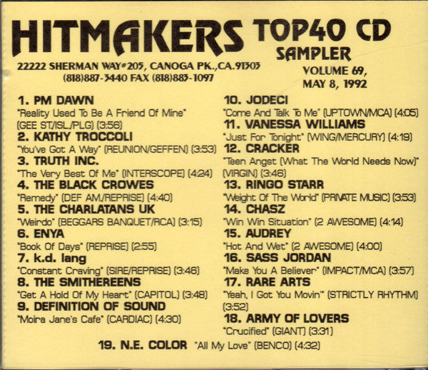 Various : Hitmakers Top40 CD Sampler Vol. 69 (CD, Comp, Promo)