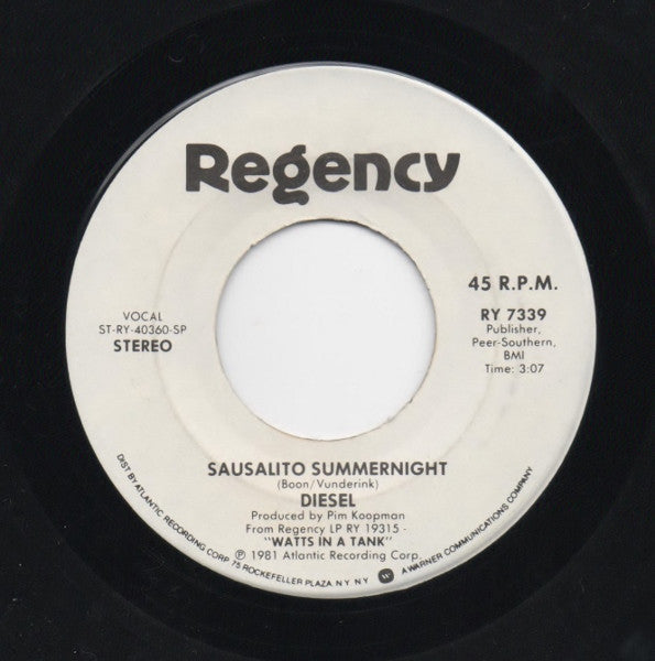 Diesel (5) : Sausalito Summernight / Bite Back (7", Single, Spe)